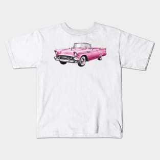 Pink Classic Barbie Car Kids T-Shirt